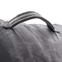 Reading Pillow, Standard Size Bed Pillow with Shredded Memory Foam, Back Pillow with 3 Pockets and Washable Short Velvet Cloth, Top with Handle, for Watching TV, Reading, Gaming, Resting, Grey