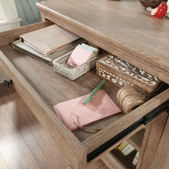 Library Base with 2 Glass Doors and Spacious Drawer, Brown finish