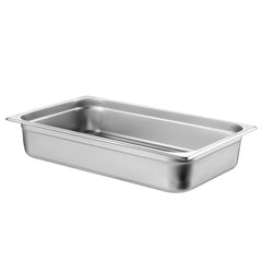 4 Pack Hotel Pans, Full Size Anti-Jam Steam Pan with Lid, 0.8mm Thick Stainless Steel Steam Table Pan, 4-Inch Deep Commercial Table Pan, Catering Storage Food Pan, for Industrial & Scientific