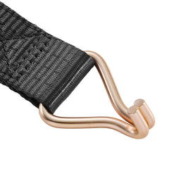 Ladder Rack Ratchet Straps, Black Square Tube Mount, 1.5 in Wide x 7.4 ft Long Black Ladder Rack Straps with Double J-Hooks, 500 lbs Load Heavy Duty, Cargo Buckle Lock Strap (2 Pack)