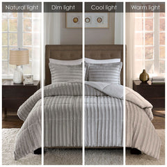 King/Cal King Faux Fur Comforter Mini Set