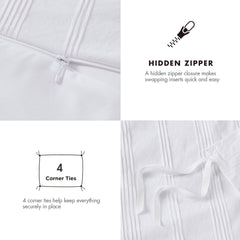 3-Piece Queen Woven Striped Duvet Set