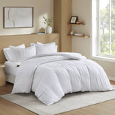 3-Piece Queen Woven Striped Duvet Set