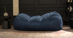 Marlin 6.5 Foot Suede Cylindrical Bean Bag, Midnight Blue