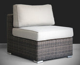 Minnesota Wicker Sectional Armless Seats - Brown PK2