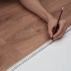 Interlocking Vinyl Floor Tiles 48 x 7.3 inch, 10 Tiles 5.5mm Thick Snap Together, Deep Brown Wood Grain DIY Flooring for Kitchen, Dining Room, Bedrooms & Bathrooms, Easy for Home Decor