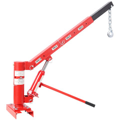 1000lbs Capacity Pickup Truck Extra Hoist Lift Load Jib Crane,Extension Lock Position Swivel Base Mounted,Red