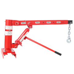 1000lbs Capacity Pickup Truck Extra Hoist Lift Load Jib Crane,Extension Lock Position Swivel Base Mounted,Red