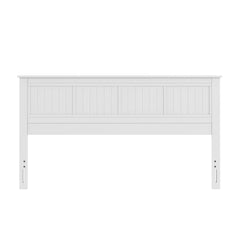 Walton Window Pane Wood Panel King Headboard - White