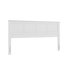 Walton Window Pane Wood Panel King Headboard - White