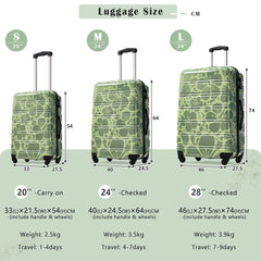 Hardshell Luggage Sets 3 pcs Spinner Suitcase with TSA Lock Lightweight-20"+24"+28" Luggages