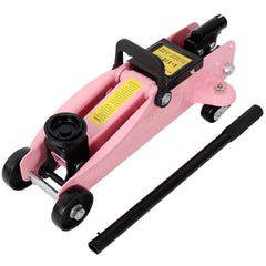 1.5 Ton Low Profile Hydraulic Trolle,Steel Racing Floor Jack,Lifting Range 5"-11.8", with Plastic Case,Pink Color