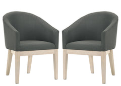 Orsola Set of 2 Gray Fabric 23"W Barrel Accent Chair