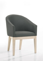 Orsola Set of 2 Gray Fabric 23"W Barrel Accent Chair