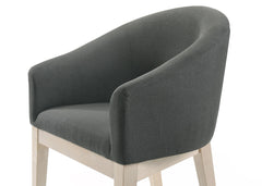 Orsola Set of 2 Gray Fabric 23"W Barrel Accent Chair