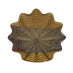 Decorative Vase, Brown, Gray Ceramic, Unique Radial Rosette, 16 Inch