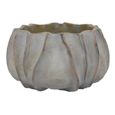 Rustic Planter, Gray Terracotta Pumpkin, 12 Inch Indoor Outdoor Pot