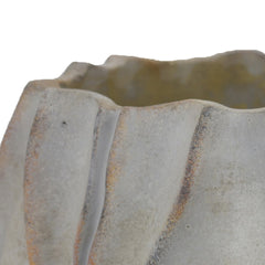 Rustic Planter, Gray Terracotta Pumpkin, 12 Inch Indoor Outdoor Pot