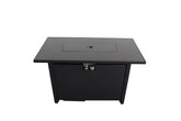 25" H x 42" W Steel Outdoor Fire Pit Table with Lid