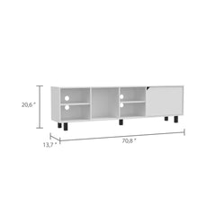 Native TV Stand for TV麓s up 70 inch, Four Open Shelves, Five Legs