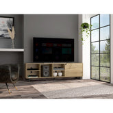 Native TV Stand for TV麓s up 70 inch, Four Open Shelves, Five Legs