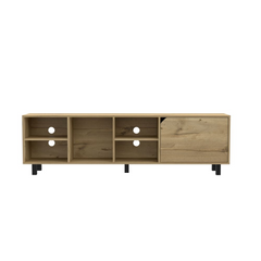 Conquest Tv Stand for TV´s up 70", Four Open Shelves, Five Legs, Light Oak