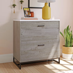 Lateral File with Full-Extension Slides, Brown finish