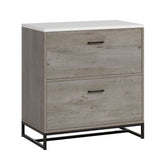 Lateral File with Full-Extension Slides, Brown finish