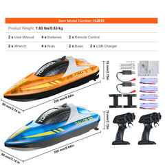 Christmas gifts! 2 PCS RC Boat 2.4 GHz Remote Control Racing Boat 12 km/h Kids Adults Gift