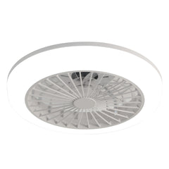 18 Inch Enclosed Ceiling Fan with Light and Remote, Flush Mount Bladeless Modern Low Profile Ceiling Fan for Bedroom Kitchen Dining Room
