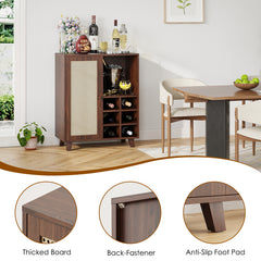 Sideboard Cabinet with Storage, 34 Inch Wine Bar Cabinet with Wine Racks, Buffet Cabinets for Home, Living Room