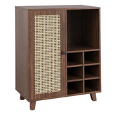 Sideboard Cabinet with Storage, 34 Inch Wine Bar Cabinet with Wine Racks, Buffet Cabinets for Home, Living Room