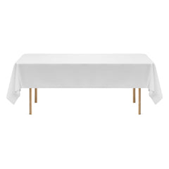 White Tablecloths for Rectangle Tables, 6 Pack, 60 x 102 Inches, Reusable and Machine Washable Table Clothes, Wrinkle-Resistant Polyester Fabric Table Covers for Wedding, Party, Banquet