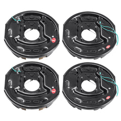 Electric Trailer Brake Assembly, 10" x 2-1/4", 2 Pairs Self-Adjusting Electric Brakes Kit for 3500 lbs Axle, 4-Hole Mounting, Backing Plates for Brake System Part Replacement (2 Right + 2 Left)