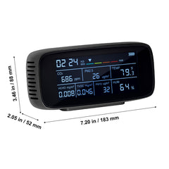 Air Quality Monitor 9-IN-1, CO2, Temperature, Humidity, Formaldehyde TVOC AQI Tester, Professional PM2.5 PM10 PM1.0 Particle Counter for Indoor/Outdoor, Air Quality Meter w/Alarm Thresholds