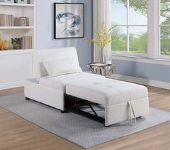 Convertible Sleeper Sofa Chair in Sherpa White