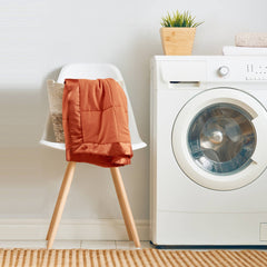 1 PCS Twin Lightweight Down Alternative Blanket with Satin Trim Orange