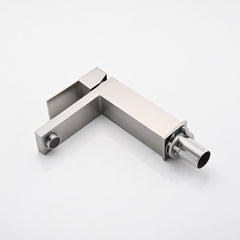 Bathroom Faucet Single Hole, Single Handle Stainless Steel Faucet for Bathroom Sink with Deckplate and Drain Assembly