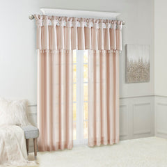 Twist Tab Lined Window Curtain Panel Blush 50x84"