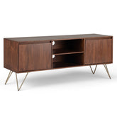 Hunter 60 inch Wide Solid Mango Wood TV Stand in Urban Brown For TVs up to 65 inches