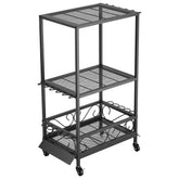 10 Pole Fishing Rod Holder Fishing Rack Cart Organizer with Wheels for Garage