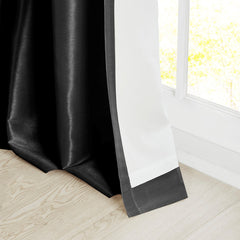 Twist Tab Lined Window Curtain Panel Black 50x84"