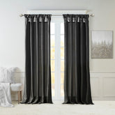 Twist Tab Lined Window Curtain Panel Black 50x84"