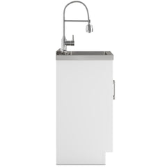 Hennessy - Deluxe 20" Laundry Cabinet with Faucet and Stainless Steel Sink - White