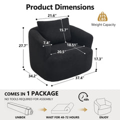 360° Swivel Round Upholstered Comfy Chair