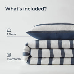 2-Piece Twin/Twin XL Yarn-dyed striped comforter