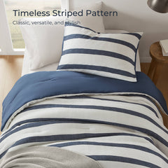 2-Piece Twin/Twin XL Yarn-dyed striped comforter