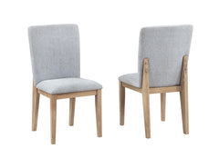 Cesare Set of 2 Gray Linen and Oak Finish 19"W Dining Chair