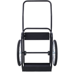 Large Dual Oxygen Tank Cart Dolly Double Cylinder Cart, 20" pneumatic Wheels Includes two fastening belts ,black