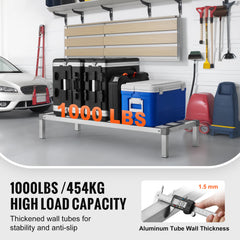 Aluminum Dunnage Rack, 48 x 20 Commercial Food Floor Rack, 8 Off the Floor, 1000 lbs Capacity All-Welded Aluminum Storage Rack, for Storage in Restaurants, Kitchens, Garages and Vehicles